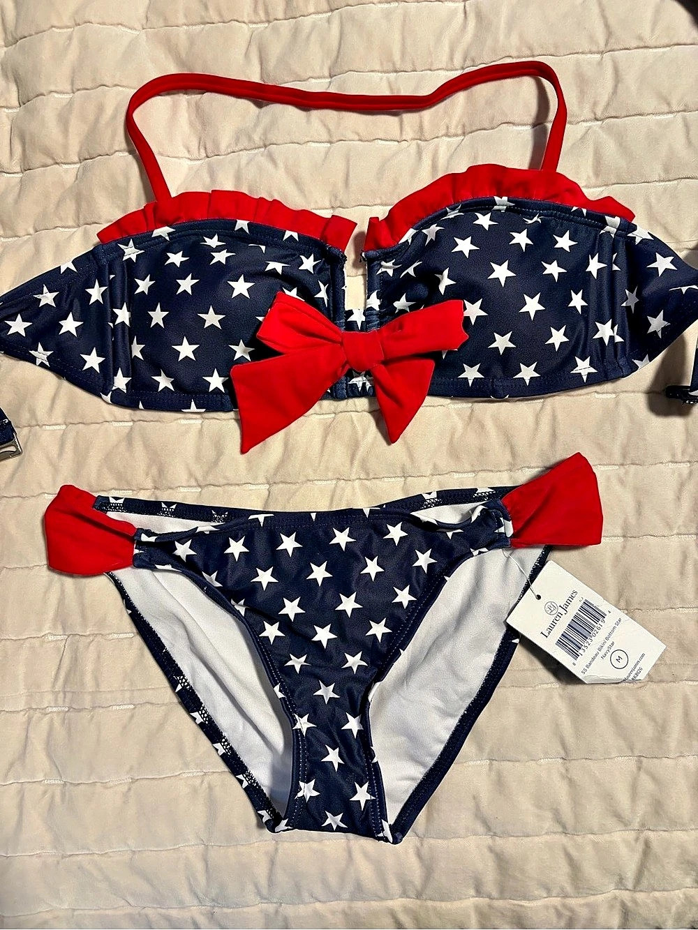 Lauren James Women's Star Print Bikini in Blue & Red